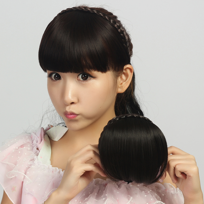 Liuhai wig female natural with twist braids Hair band Hair band shape invisible incognito air Qi Liuhai wig pieces