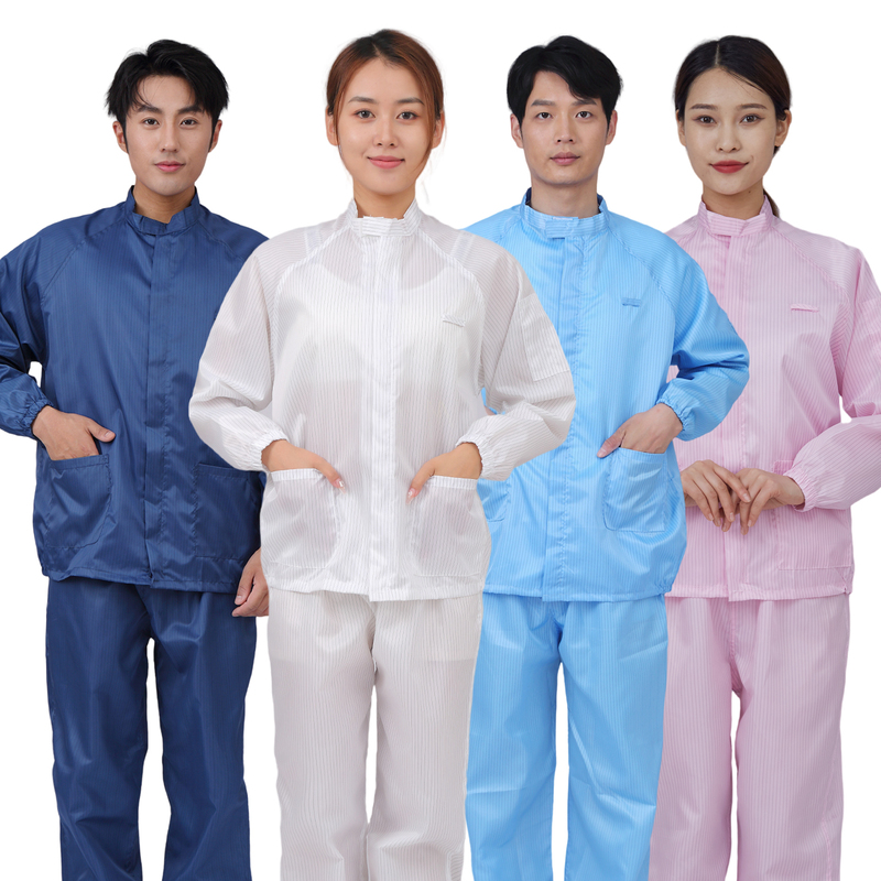Food Factory Work Clothes, Split Anti-Static Suit, Zippered Dust-Free Suit, Dust-Proof Protective Industrial Dust Workshop Clean Workwear