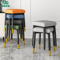 Stool Home Modern Minimalist Dining Chair Small Stool Chair Stackable short stool Stacked Bench Square Bench Light Lavish