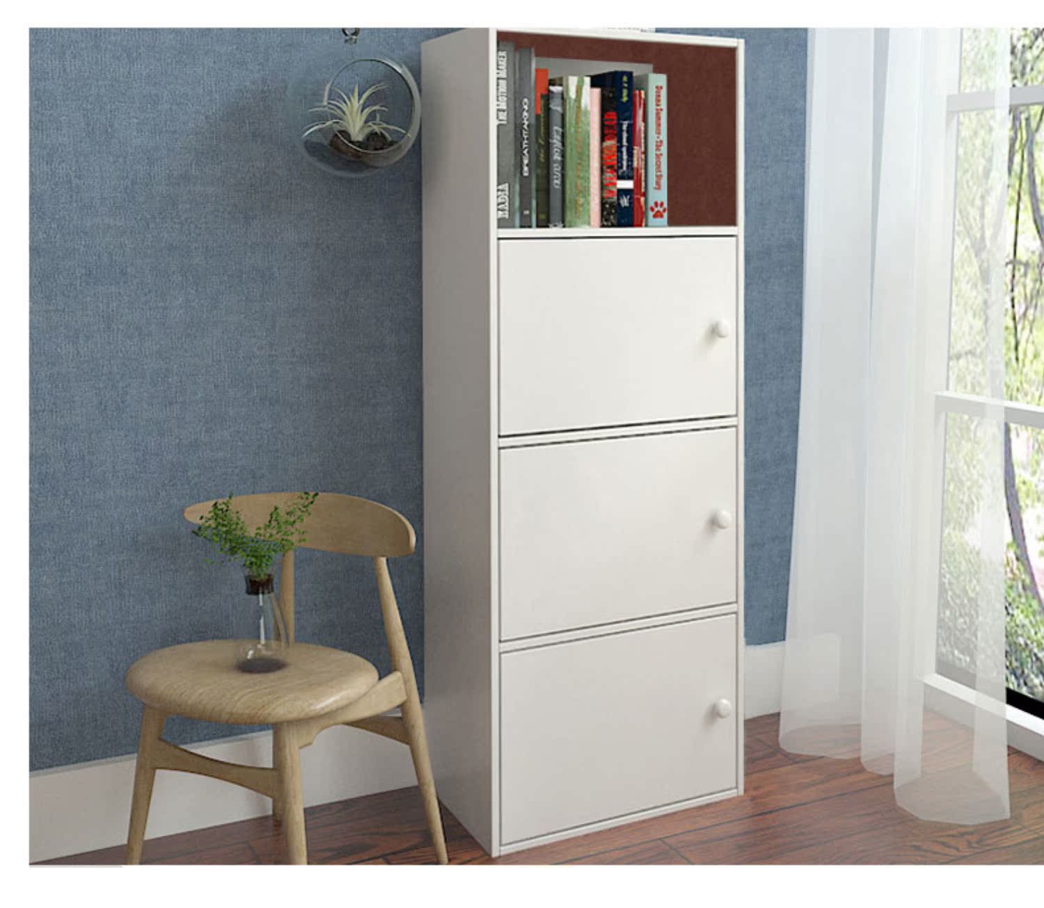 Đơn giản và hiện đại lưu trữ tủ sách kết hợp miễn phí tủ tủ Locker trẻ em giành được một tủ sách nhỏ với cửa ra vào - Buồng tủ nhựa trẻ em 5 tầng