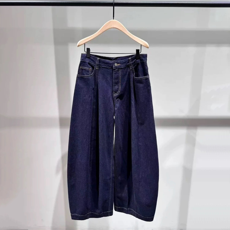 [Bon Designer Collaboration] Jeans 2026 Autumn New Wide-Leg Scissor-Cut Pants Loose Fit Mbf3Jen043