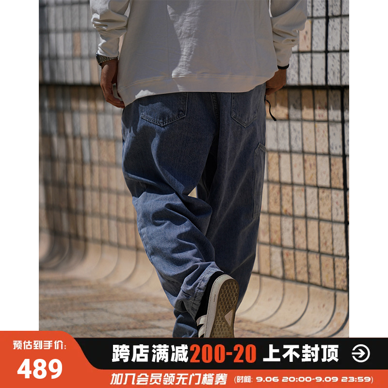PINSKTBS 21AW New Wash Water Jeans CityBoy Style Original Day Ensemble Loose Casual Pants Man-Taobao