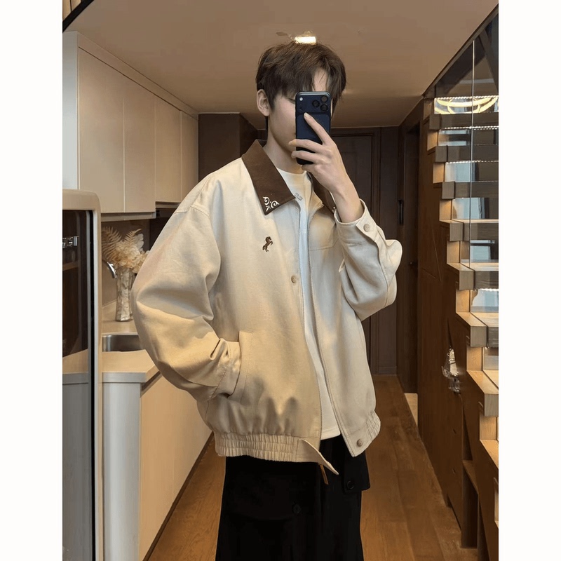 Manre Show Rain Dew Linen Jacket Lightweight Breathable Linen Jacket Men's Lapel Couple Outfit Trendy Coat