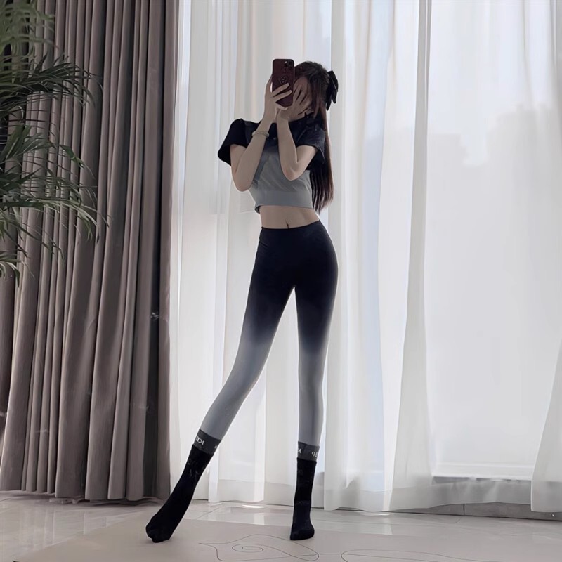 Lulu Vuru Gradient Color Nude-Feel Slimming Yoga Pants High-Waisted Breathable Pilates Fitness Sports Suit for Women Lulu Vuru Gradient Color Nude-Feel Slimming Yoga Pants High-Waisted Breathable Pilates Fitness Sports Suit for Women