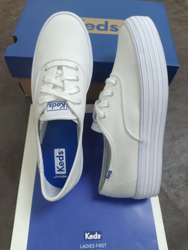 Keds Classic Canvas Shoes, Low-Top White Shoes, Platform Shoes, Preppy Style, Versatile Item
