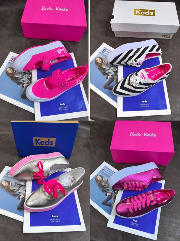 Keds Co-Branded Barbie Series Platform Shoes New Canvas Barbie Pink Keds Co-Branded Barbie Series Platform Shoes New Canvas Barbie Pink