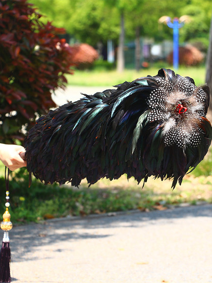 手工真鸡毛老式掸子除尘扫灰加厚密不掉毛家用汽车可伸缩清洁神器