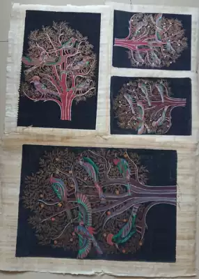 Authentic Egyptian papyrus painting Black Tree of Life 2020 latest set