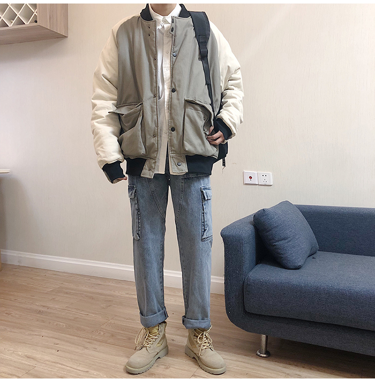 LES đẹp trai T Lin cong đôi Ami Ami dày đôi mẫu đồng phục bóng chày quần áo cotton nam và nữ áo khoác cotton thủy triều áo khoác bomber nam