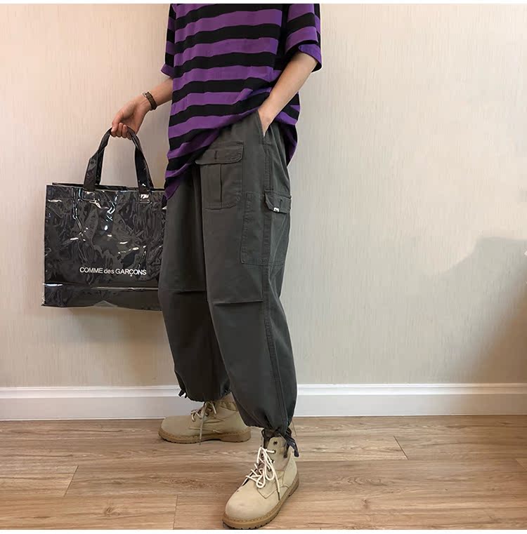 LES đẹp trai T Lin cong mùa hè Ami retro quần yếm rộng rãi giặt quần chân thẳng nam và nữ shop quần áo nam
