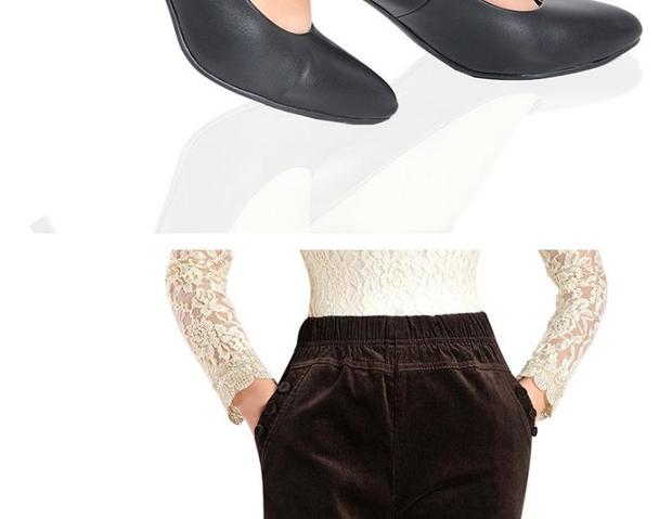 Quần nhung kẻ trung niên và già mẹ tải quần thun eo thường xuyên trung niên cộng với phân bón XL quần nhung dày áo kiểu nữ trung niên