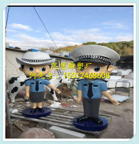 FRP cartoon police sculpture simulation traffic police fire character sculpture welcome cartoon sculpture sculpture