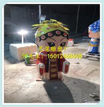 FRP painted opera figure sculpture Mall drama cartoon decoration ornaments Peking opera cultural sculpture