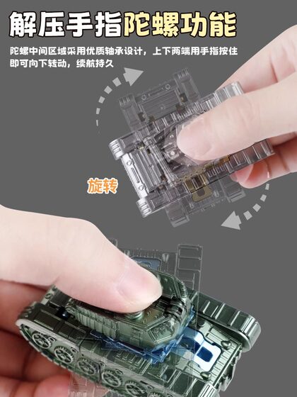 儿童创意机甲仿真坦克变形机器人指尖陀螺解压发泄玩具