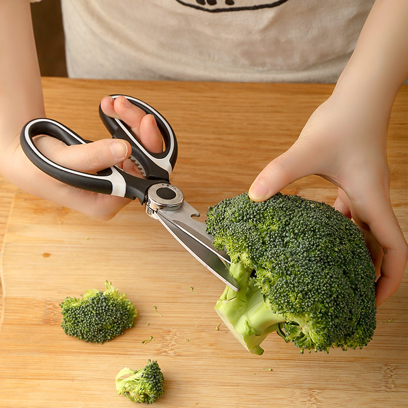 Multifunctional kitchen scissors household special stainless steel cutting vegetables barbecue large strong shrimp cutting chicken bone scissors