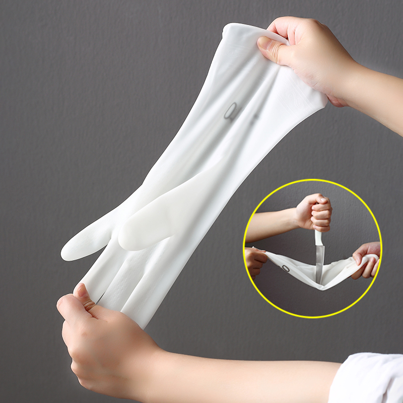 Durable household kitchen dishwashing gloves female winter household artifact housework rubber leather brush bowl artifact thin section