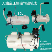 Air compressor air storage tank assembly 8L 30L silent oil-free air pump storage barrel 50L double pump head buffer gas tank