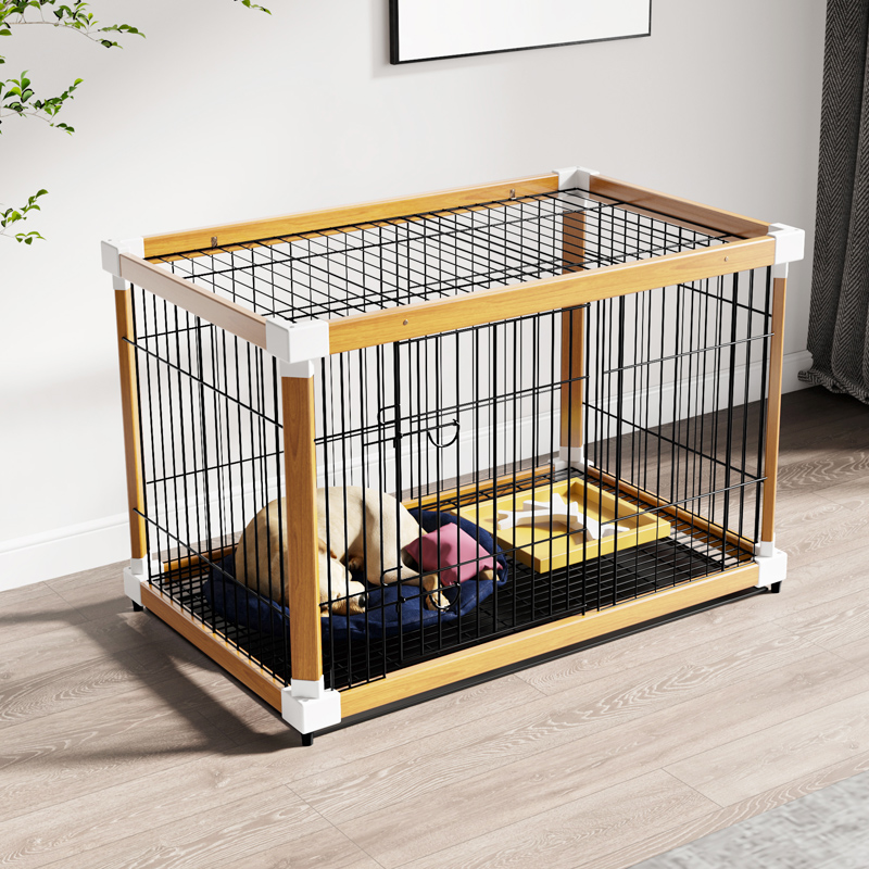 Wooden dog cage with toilet dog fence dog fence pet cage small and medium-sized dog isolation fence indoor kennel