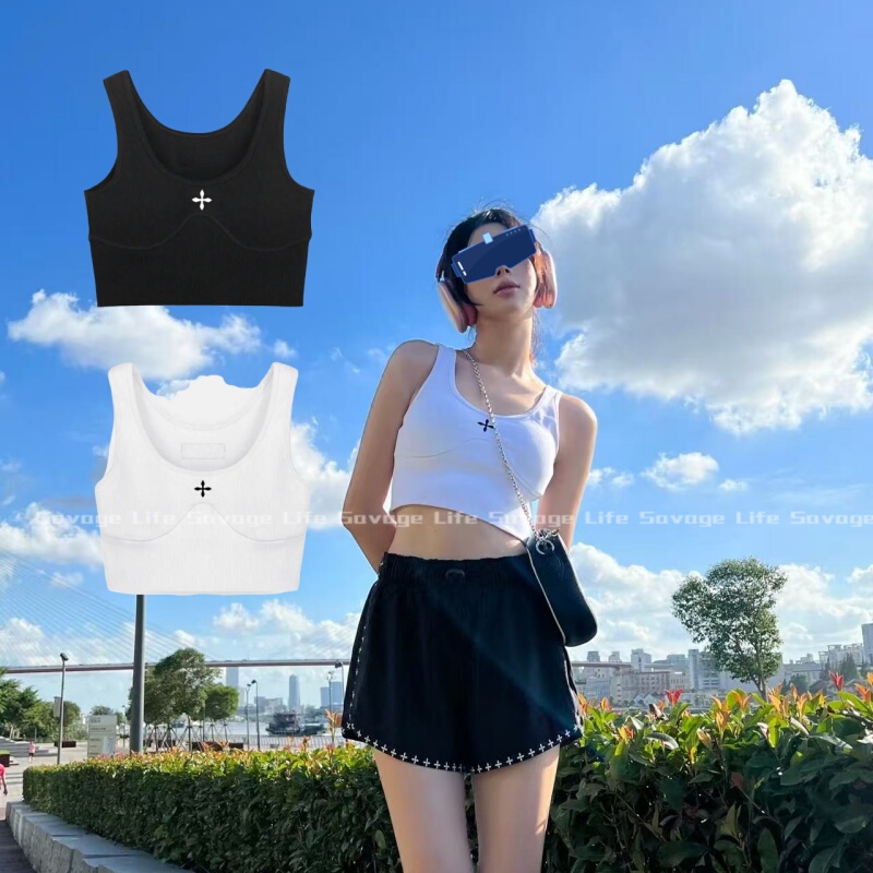 Summer New Style Spicy Girl Cross-Pattern Hunting Vest, Sporty and Comfortable Outdoor Street Dance Camisole Base Top for Women