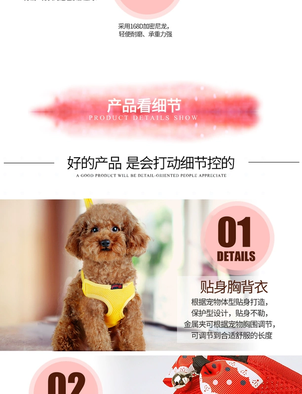 Dog dây mèo chó dây xích thú cưng dây đeo Teddy Teddy chuỗi chó Pomeranian chó nhỏ chó cung cấp - Cat / Dog hàng ngày Neccessities