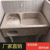 Marble laundry pool balcony sink household with washboard whole stone conjoined custom stone outdoor laundry table