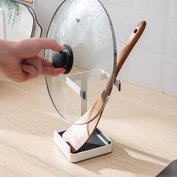Spoon rack multi-function pot lid rack kitchen pot lid storage rack without punching sitting spoon storage rack