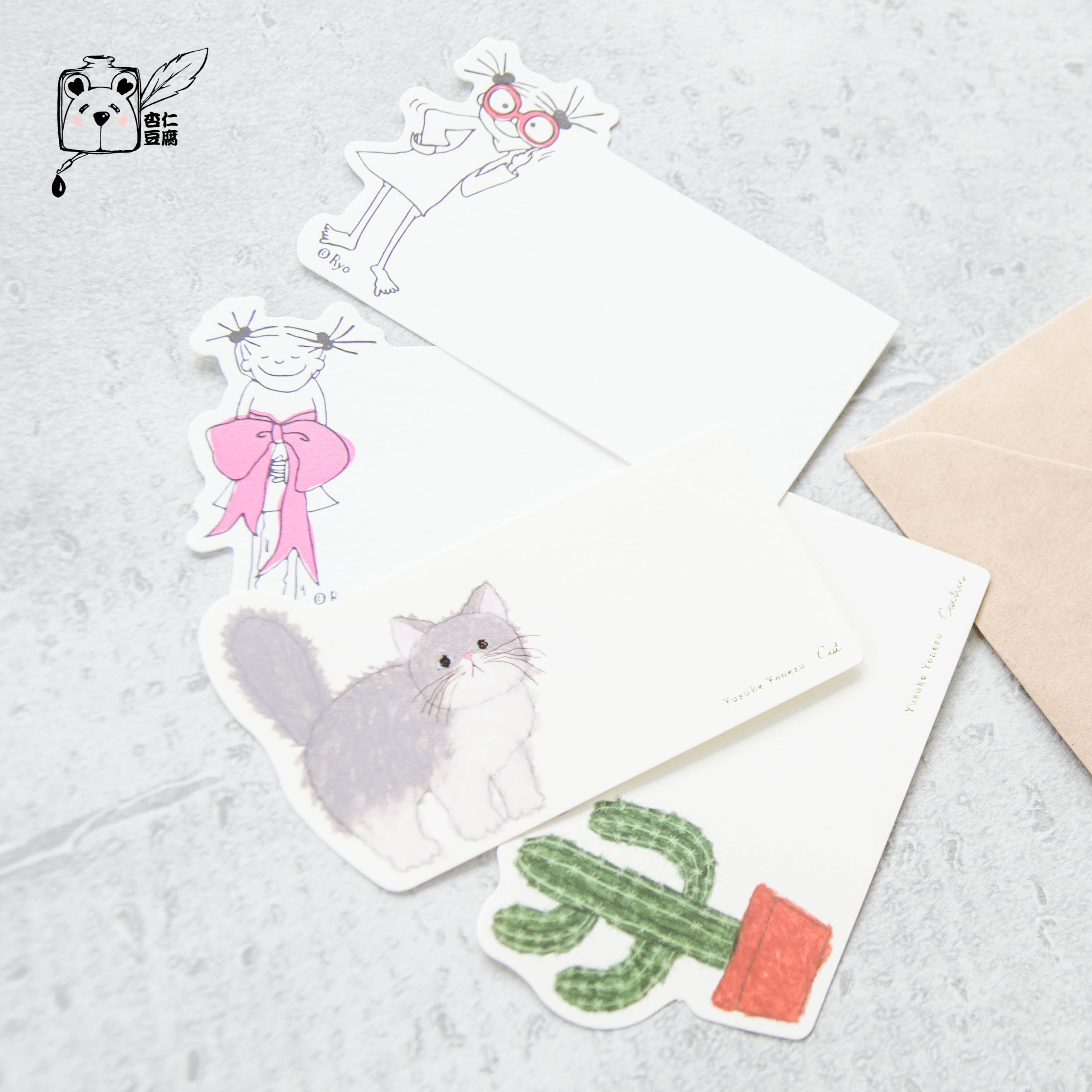 Almond Tofu Stationery Shop Japan Cute Stationery Cartoon Envelope Gift Message Card Stay Name Card Coco Sauce