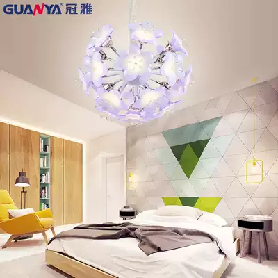 Guanya new chandelier bedroom chandelier warm romantic flower chandelier Princess European creative personality simple now
