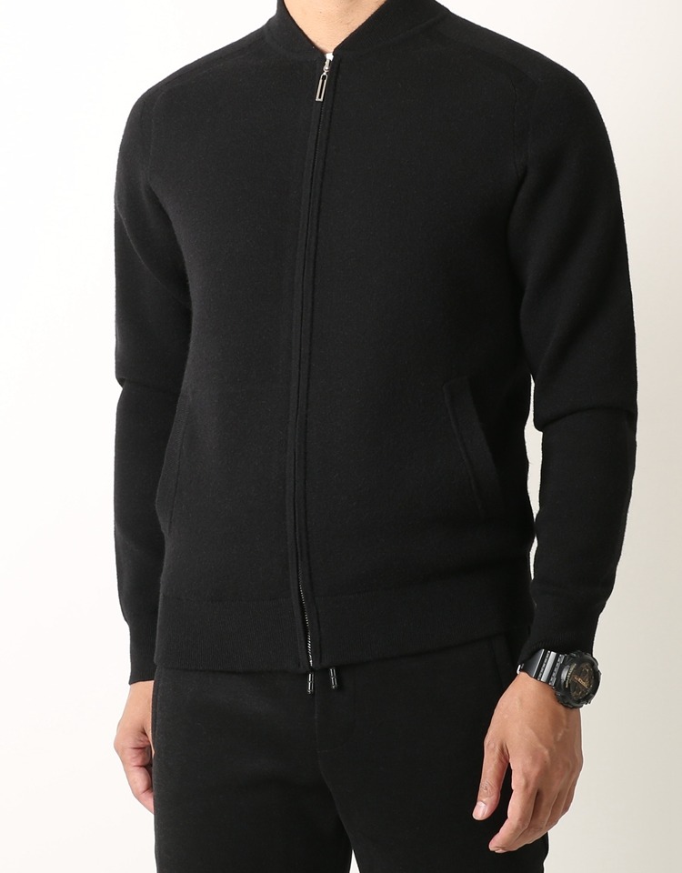 Xu hướng áo khoác nam trẻ trung thoải mái ấm áp cashmere len Blend áo len đan cardigan áo cổ lọ nam