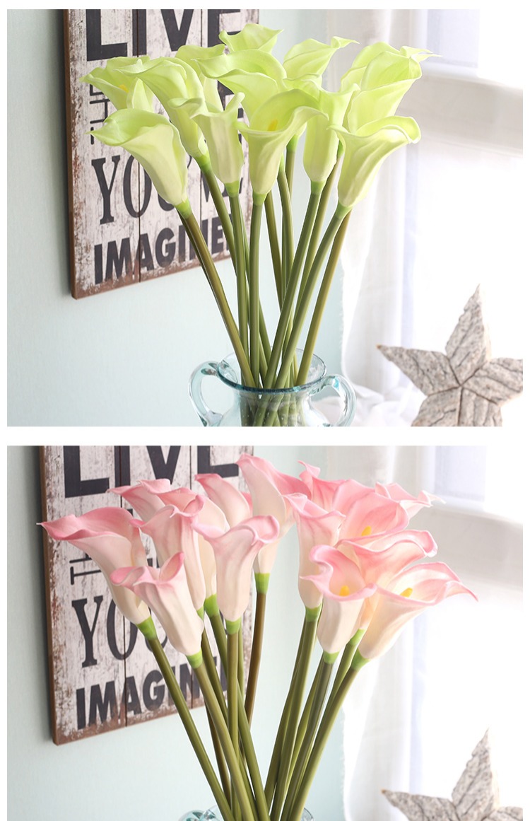 PU giả hoa calla cao mô phỏng bó hoa trang trí hoa trang trí bàn đám cưới hoa cực dài 10 gậy - Trang trí nội thất các đồ trang trí nhà bếp