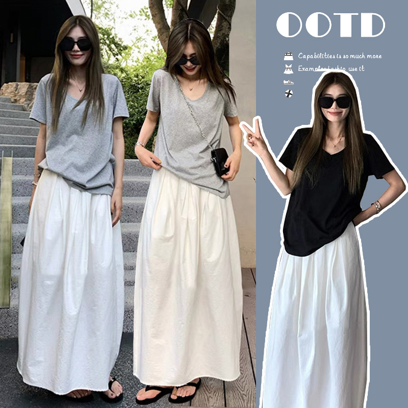 Maternity Wear Summer Suit, Loose and Not Revealing Pregnancy, Pure Cotton Top, Short-Sleeved T-Shirt + Skirt, Work Clothing Summer Two-Piece Set Maternity Wear Summer Suit, Loose and Not Revealing Pregnancy, Pure Cotton Top, Short-Sleeved T-Shirt + Skirt, Work Clothing Summer Two-Piece Set
