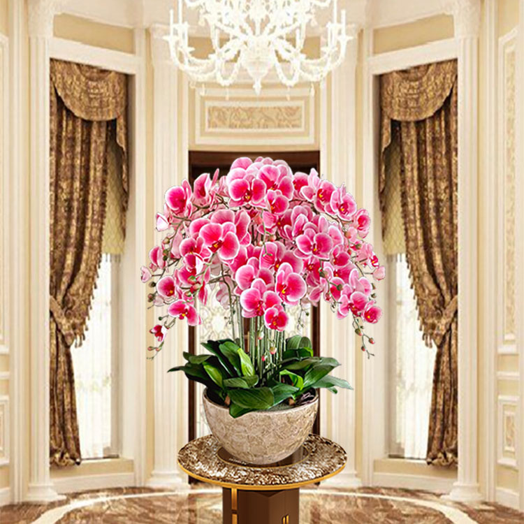 Artificial Phalaenopsis Orchid Tower-Shaped Potted Plant Decoration for Living Room, High-End Artificial Flower for Balcony Display Artificial Phalaenopsis Orchid Tower-Shaped Potted Plant Decoration for Living Room, High-End Artificial Flower for Balcony Display