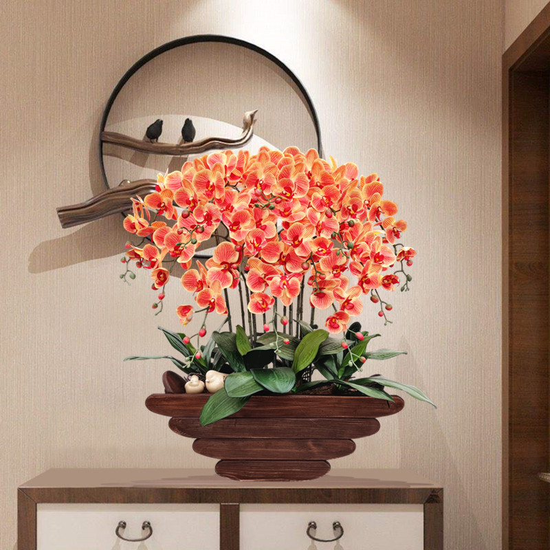 And Home High quality New Chinese butterfly Lan emulation Flower swinging piece Living room fake flower green planting decorative flower furnishing suction formaldehyde-Taobao