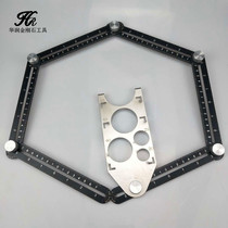 Universal angle ruler six folding ruler multifunctional ceramic tile opening positioning artifact wall tile floor tile cable box punching