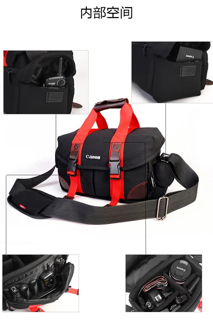 Túi đựng máy ảnh Canon 70D80D200D800D6D5D2 Máy ảnh DSLR micro đơn xách tay dễ thương đeo vai nam nữ - Phụ kiện máy ảnh kỹ thuật số túi herringbone