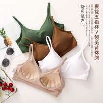 Beautiful back bra female net red explosion suspenders small vest bandeau without steel rim underwear bra gathered sexy chest wrap