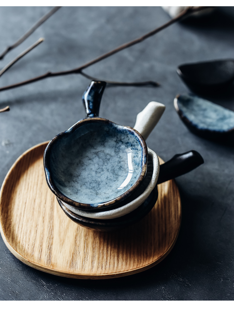 Irregular disc ceramic chopsticks chopsticks frame supporting small plate with the handle name plum flavor dish creative snack dish of sauce dish of ltd.