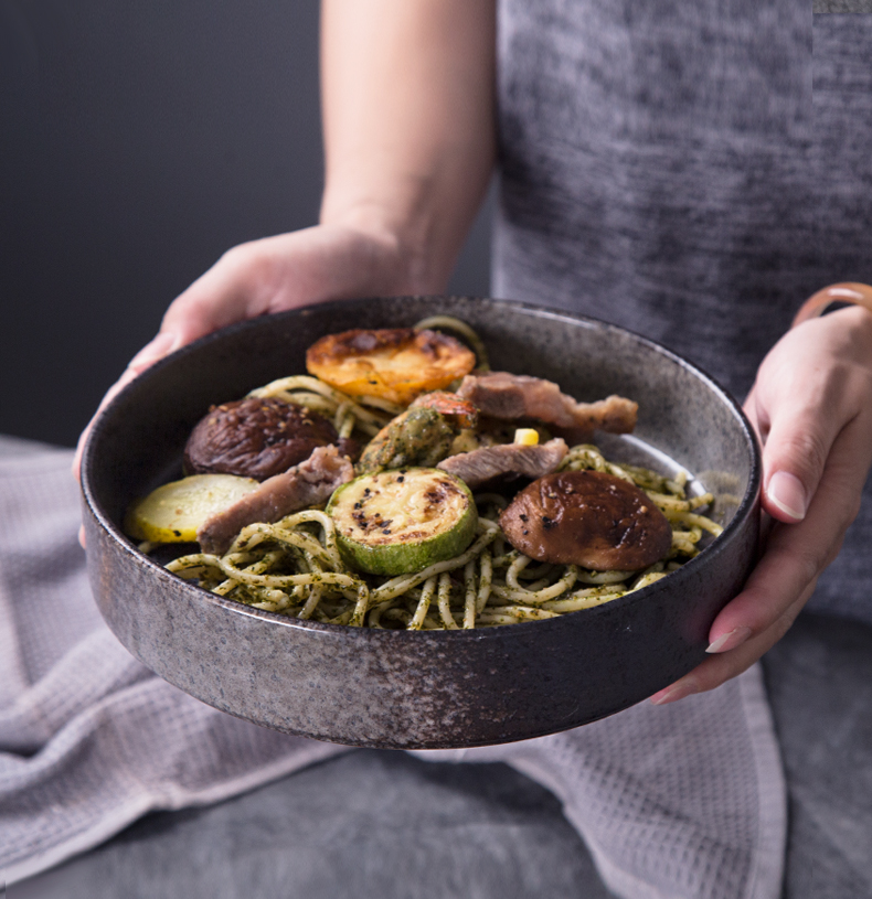 Creative ceramic tableware round bowl of soup bowl dish bowl bowl bowl deep dish western dishes soup plate salad dishes