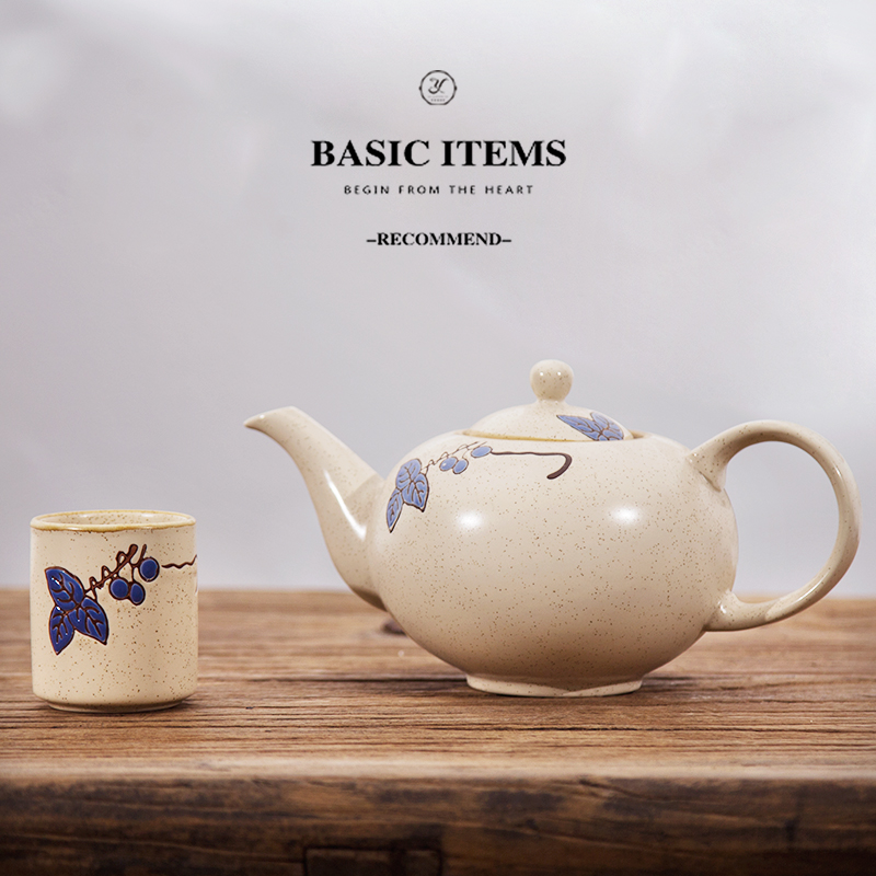 Ceramic teapot creative cold bottle of tea kettle afternoon tea cup cold water high temperature resistant glass cup wine