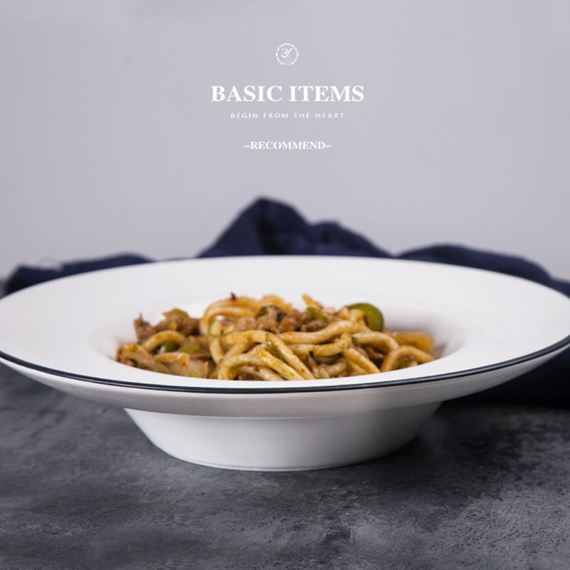 European ceramic dinner plate LIDS, contracted pasta dish plate straw plate deep salad plate west tableware bag in the mail