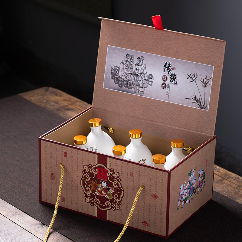 Half jins of jingdezhen ceramic the empty bottle of white wine bottle wine bottle is empty jar jar sealing custom creative decorations