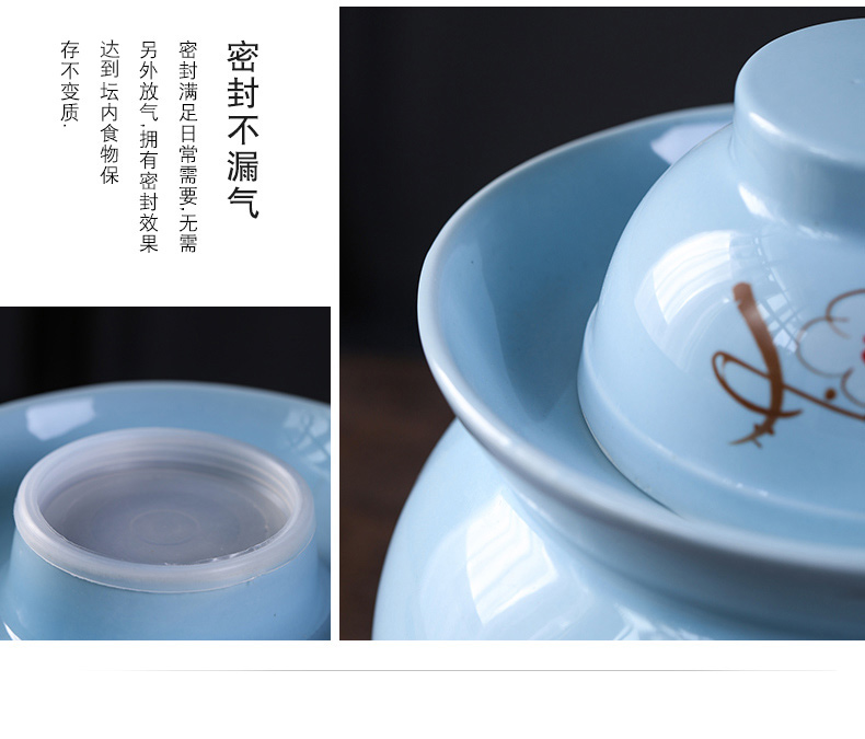 The Pickle jar jingdezhen ceramic household small pickled pickles pickles multigrain storage tank sealing Pickle jar