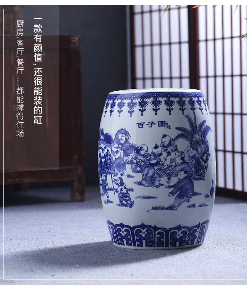 Ceramic barrel ricer box storage tank storage bins insect - resistant 20 jins 30 jins home with cover of jingdezhen Ceramic surface