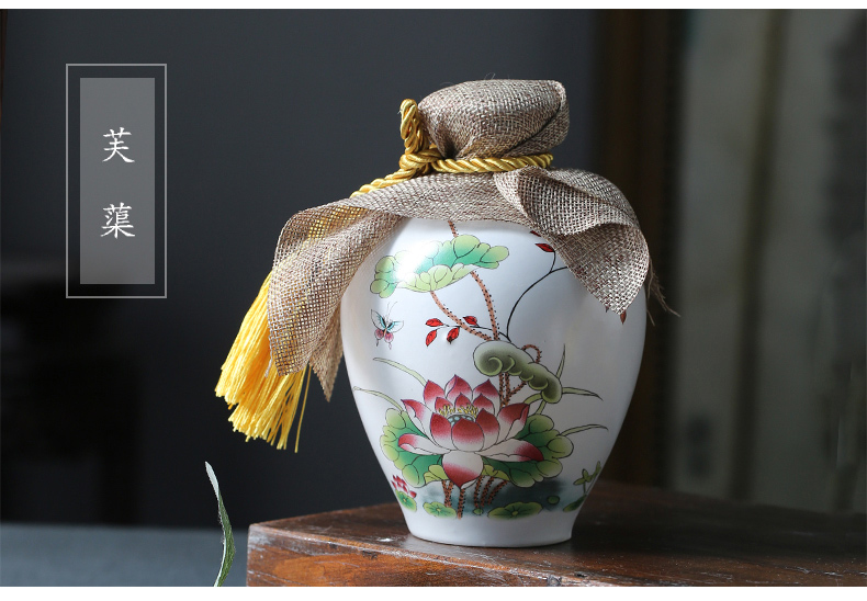 Jingdezhen chai rượu vang gốm 1 kg 2 kg 5 kg 10 kg rượu cổ lọ niêm phong rượu rỗng chai nhỏ bình đất nung ly rượu đẹp