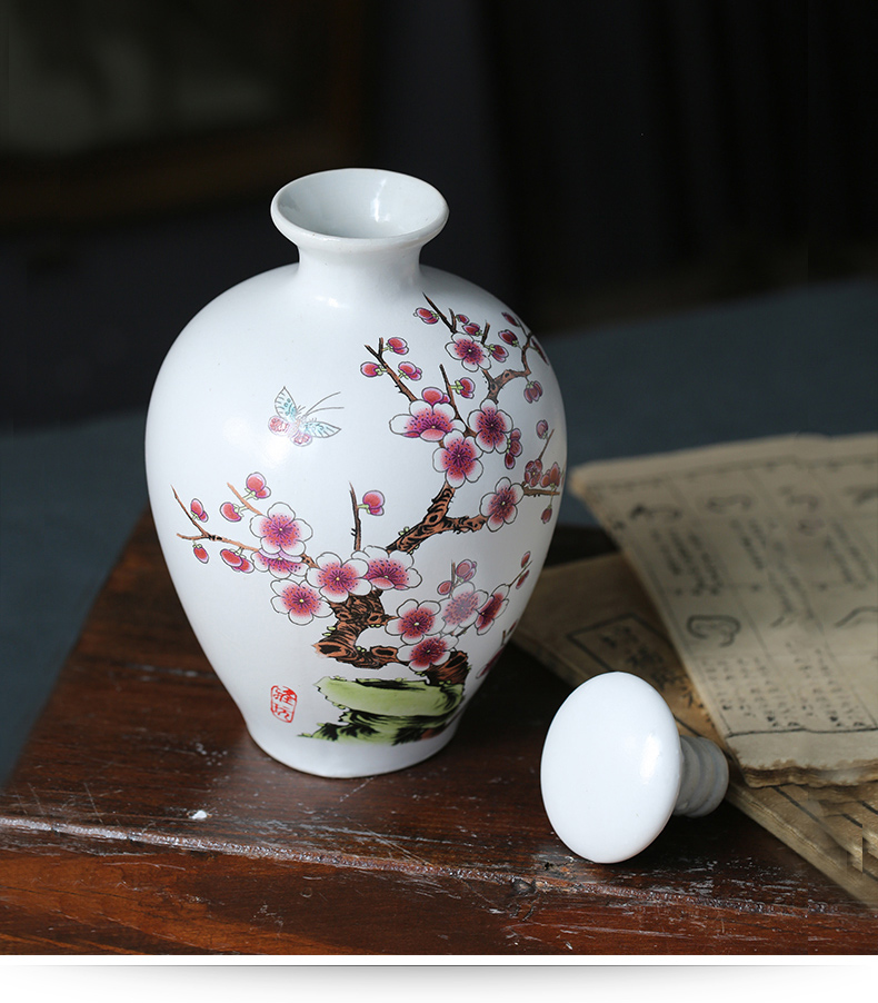 Jingdezhen ceramic bottle 1 catty 2 jins 5 jins of 10 jins of archaize jar sealed empty wine bottles of flask earthenware