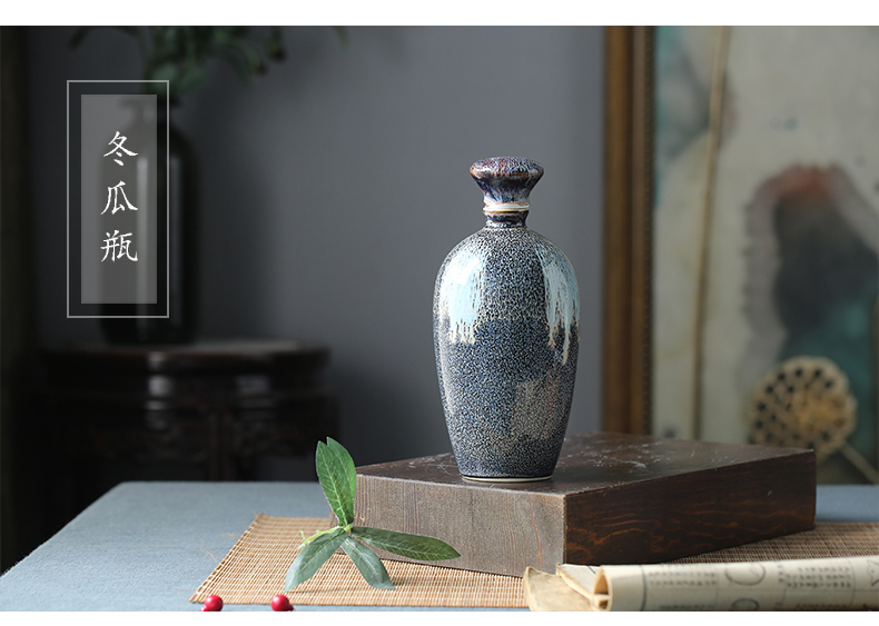 Jingdezhen ceramic blank bottle up household hip it 1 catty small wine bottle wine bottle gourd