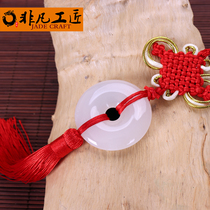 Hot sale Afghan white ice car car pendant Jade creative jewelry pendant Safety buckle Entry and exit safety