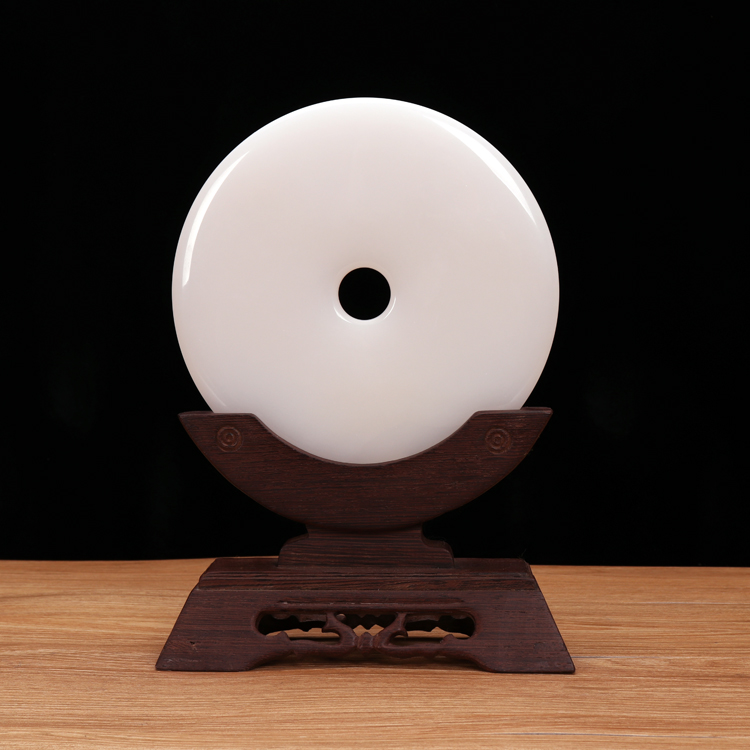 Natural Afghanistan Baiyu Ping An Button Boutique Pendulum and the Ji Bi Genguan Wine Cabinet Jade Ware Natural Process Gifts to Jewelry Jade Bi