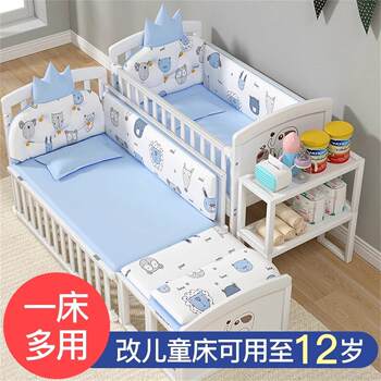 Zedbed Baby Crib Solid Wood European Style Baby Bb Multifunctional Newborn Kidsren's Movable Cradle Splicing Large Bed