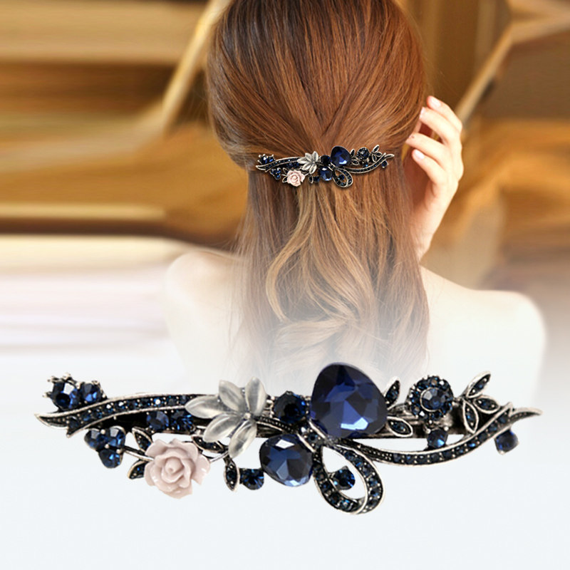 Hair clip Clip Butterfly Knot Hairpin Clip Spring Hairpin Clip Mawei Clip Horizontal Clip Elegant Lady Adult Hair Accessories Water Drill Head Accessories